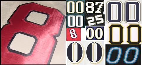 Pre Stitched Pro Football/Hockey/Baseball Numbers (7" & Above)